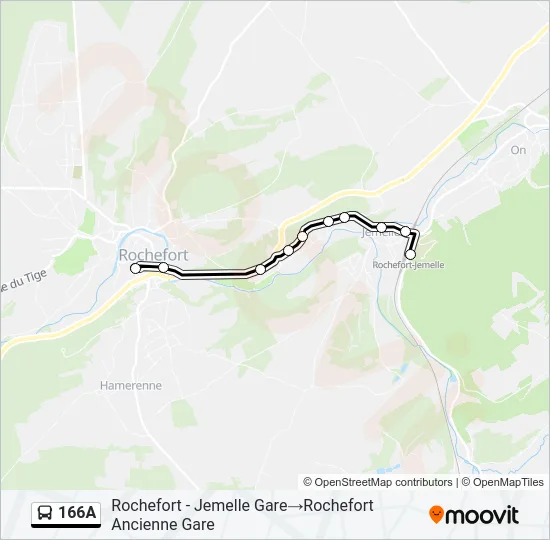 166A Bus Line Map