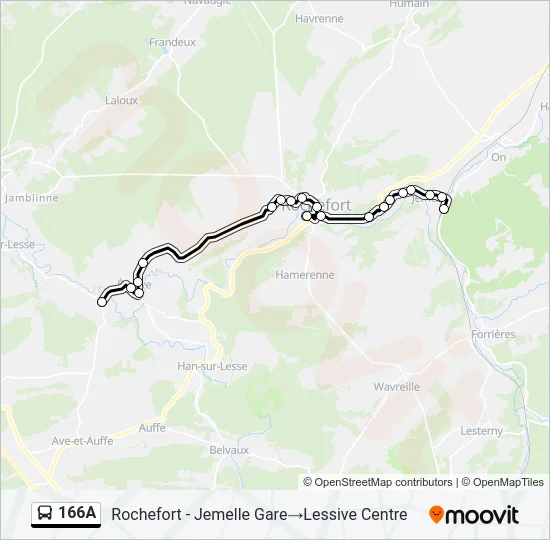 166A Bus Line Map