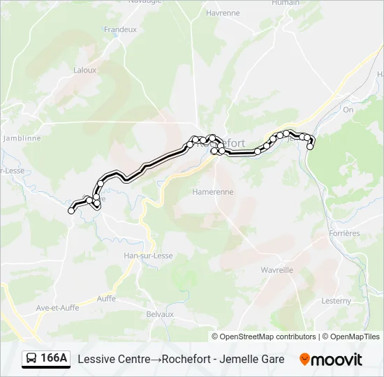 166A Bus Line Map