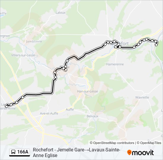 166A bus Line Map