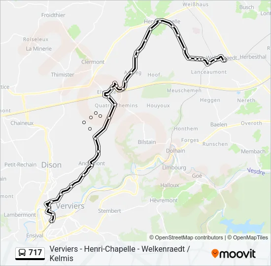 717 Bus Line Map