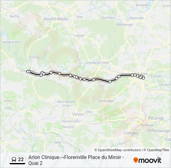 22 Bus Line Map