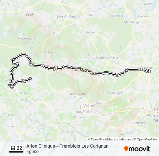 22 Bus Line Map