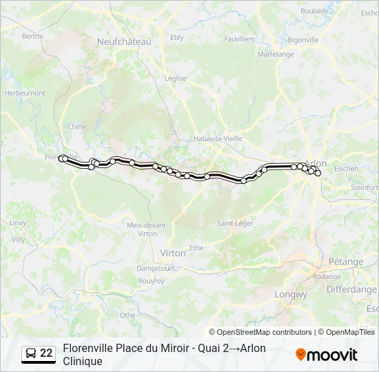 22 Bus Line Map
