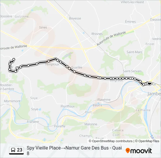 23 Bus Line Map