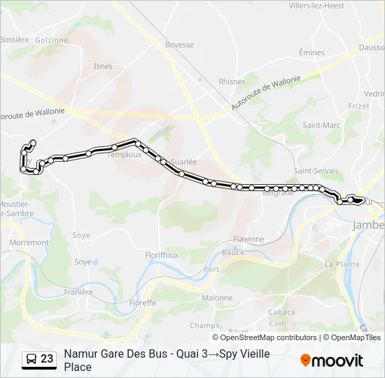 23 Bus Line Map