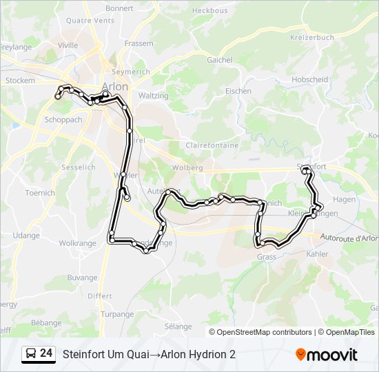 Plan de la ligne 24 de bus