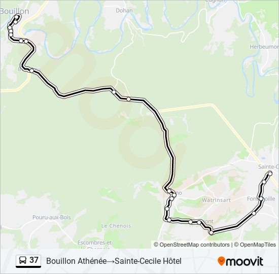 Plan de la ligne 37 de bus