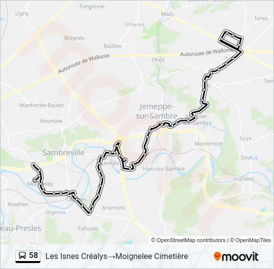 58 Bus Line Map
