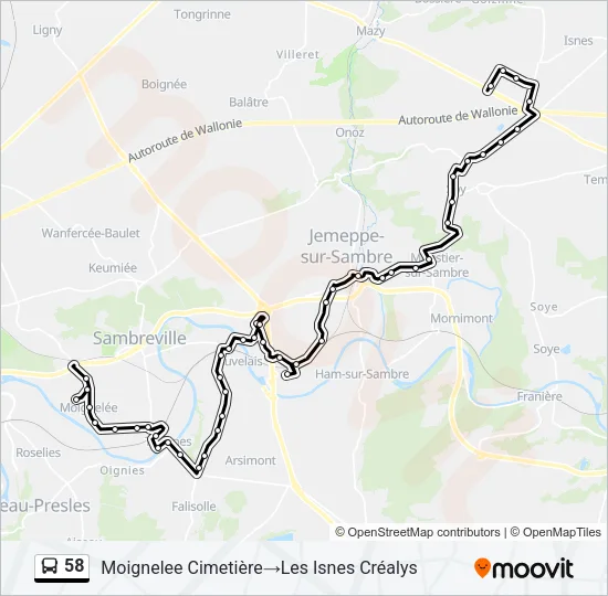 58 Bus Line Map