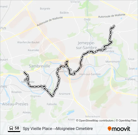 58 Bus Line Map