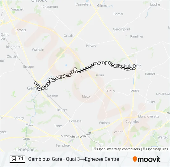 71 Bus Line Map