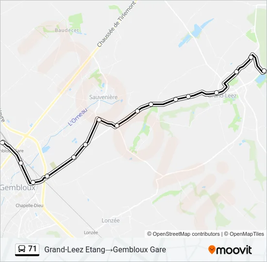 71 Bus Line Map