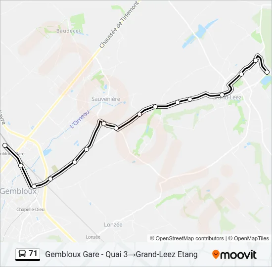 71 Bus Line Map