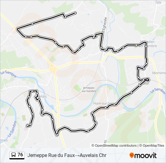 Plan de la ligne 76 de bus