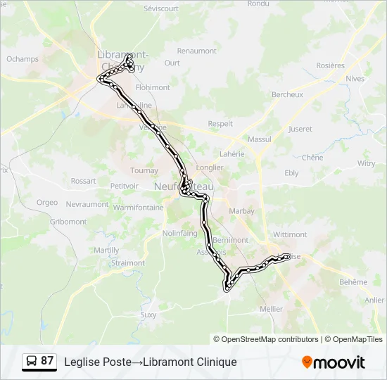 87 Bus Line Map