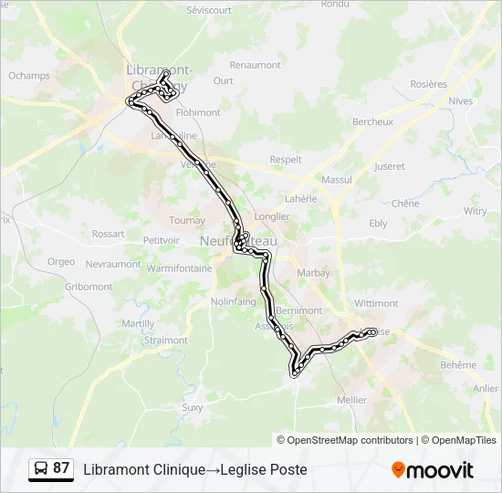 87 Bus Line Map