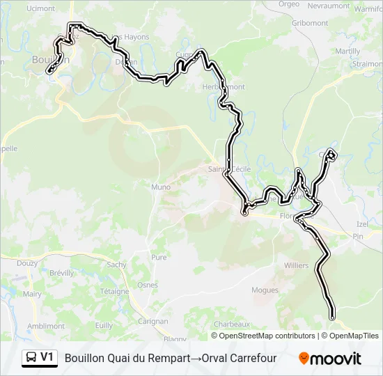 V1 Bus Line Map