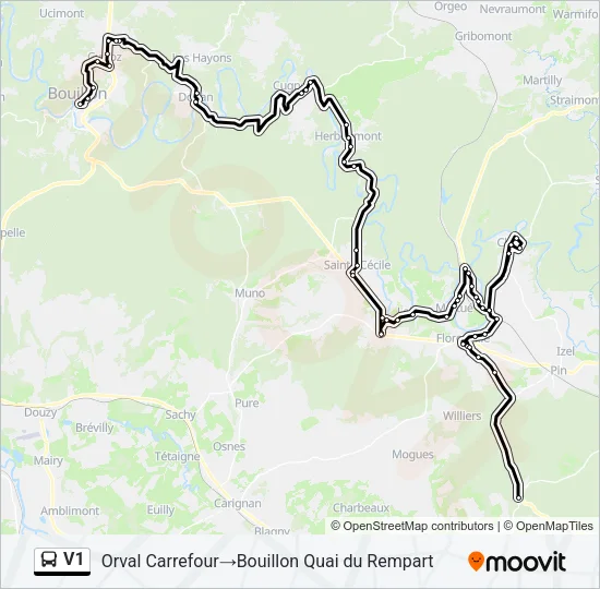 V1 Bus Line Map