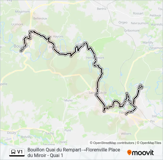 V1 Bus Line Map