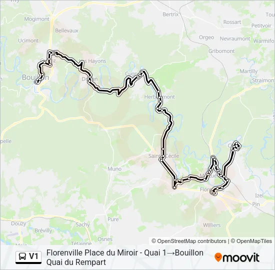 V1 Bus Line Map
