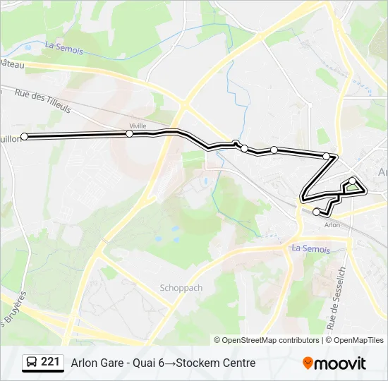 221 Bus Line Map