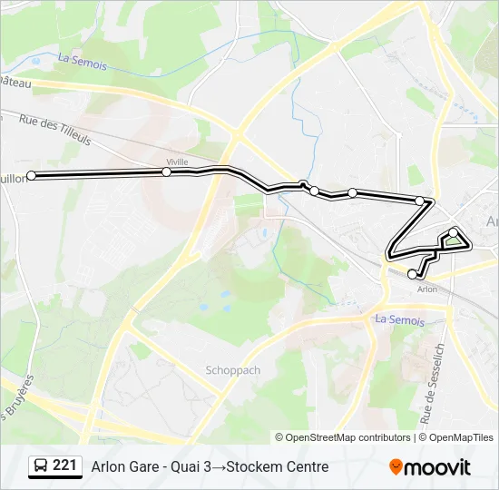 221 Bus Line Map