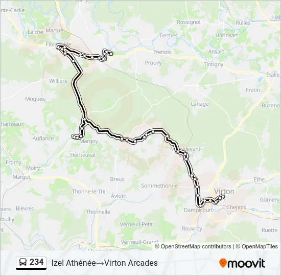 234 Bus Line Map
