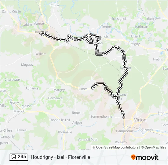 235 Bus Line Map