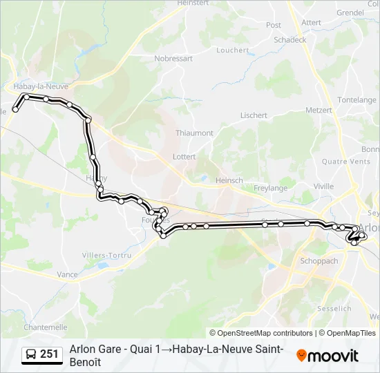 251 Bus Line Map