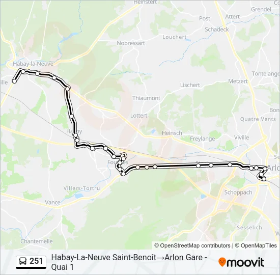 251 Bus Line Map