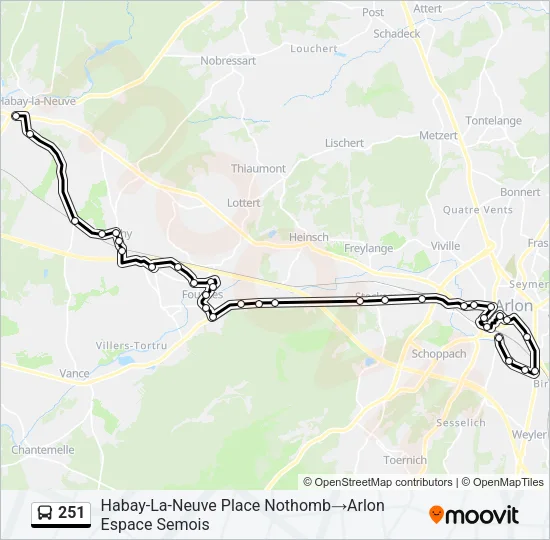 251 Bus Line Map