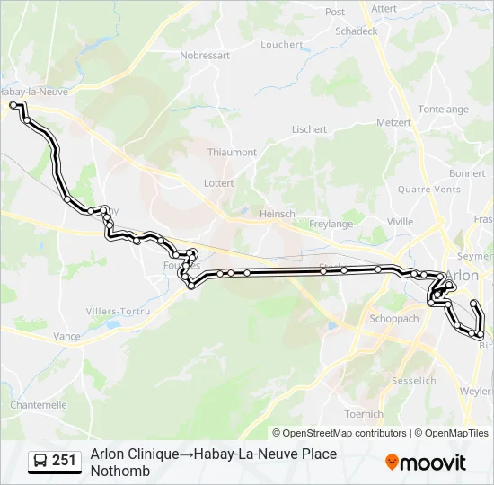 251 Bus Line Map
