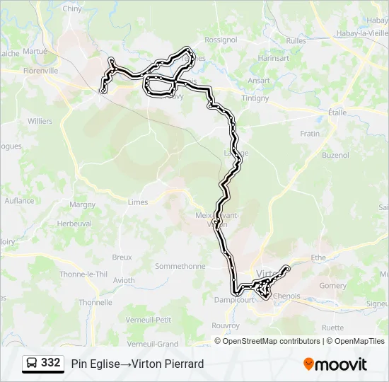 332 Bus Line Map