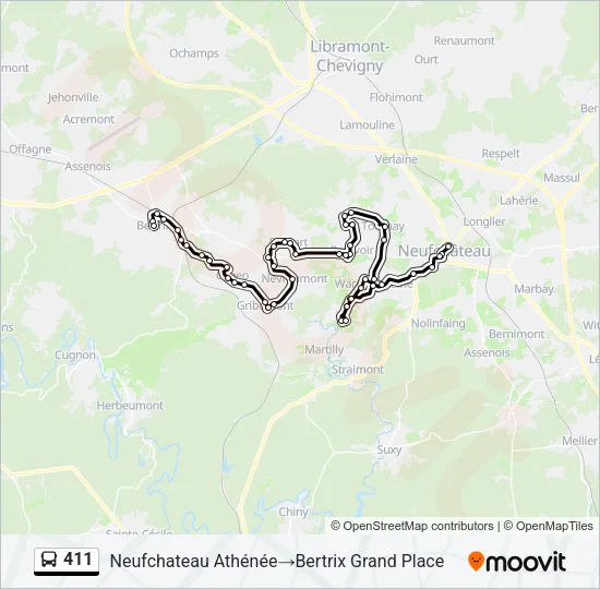 411 Bus Line Map