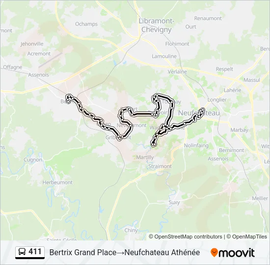 411 Bus Line Map
