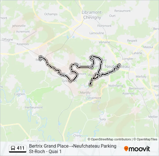 411 Bus Line Map