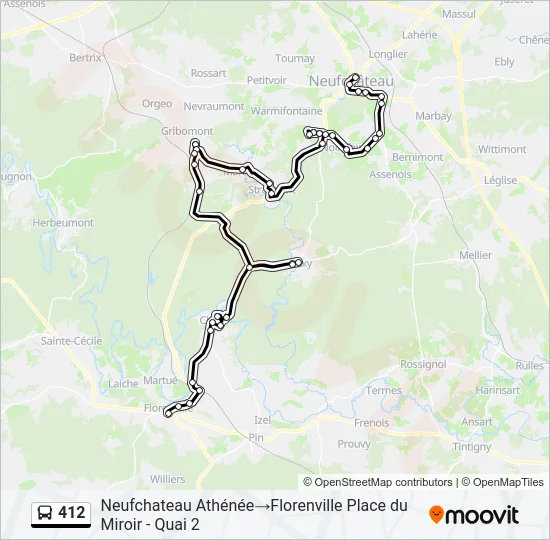 412 Bus Line Map