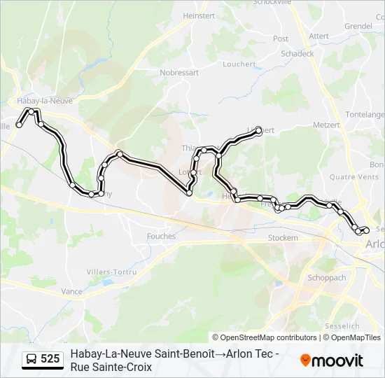 525 Bus Line Map