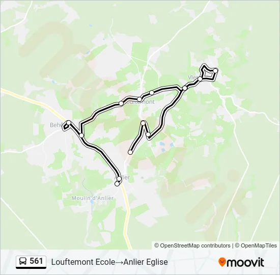 561 Bus Line Map