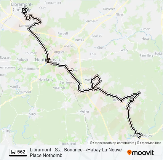 562 Bus Line Map