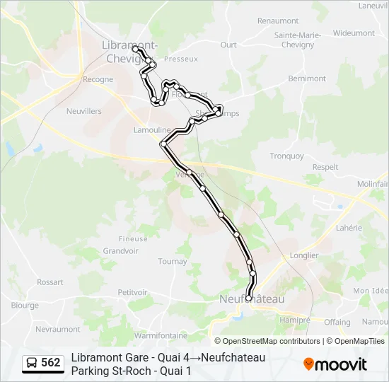 562 Bus Line Map