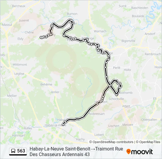 563 Bus Line Map