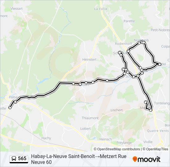 565 bus Line Map