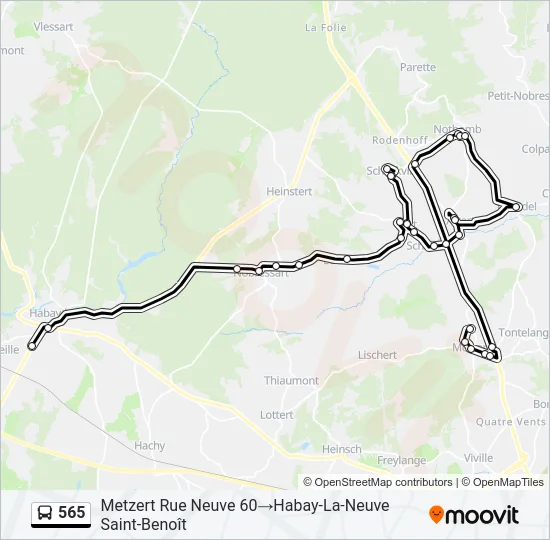 565 Bus Line Map