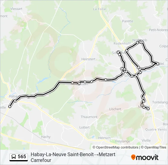 565 Bus Line Map