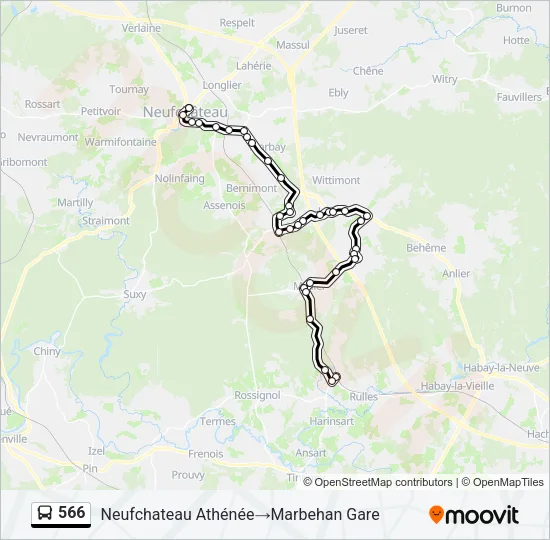566 Bus Line Map