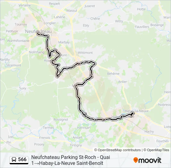 566 Bus Line Map