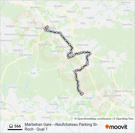 566 Bus Line Map