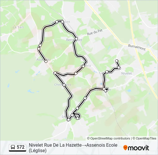 572 Bus Line Map